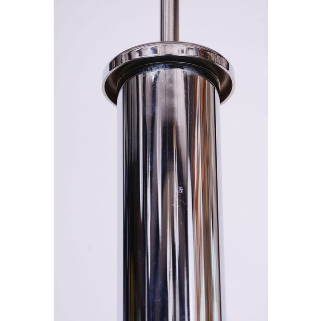 Mid-Century Chandelier in Chrome, Steel and Glass, Rewired, Italy, 1960s For Sale - Image 6 of 9