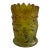 1960s Amber Carnival Glass Face Toothpick Holder | Figural Glass Crown Vase / Trinket Cup For Sale