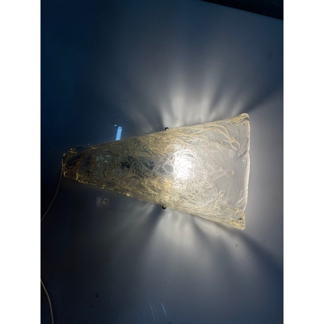 1970s Large Ice Wall Sconce in Murano Glass, 1970s For Sale - Image 5 of 16