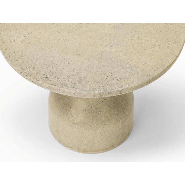 Minimalist Peso Round Side Table in Limestone by Depping & Jørgensen For Sale - Image 6 of 10
