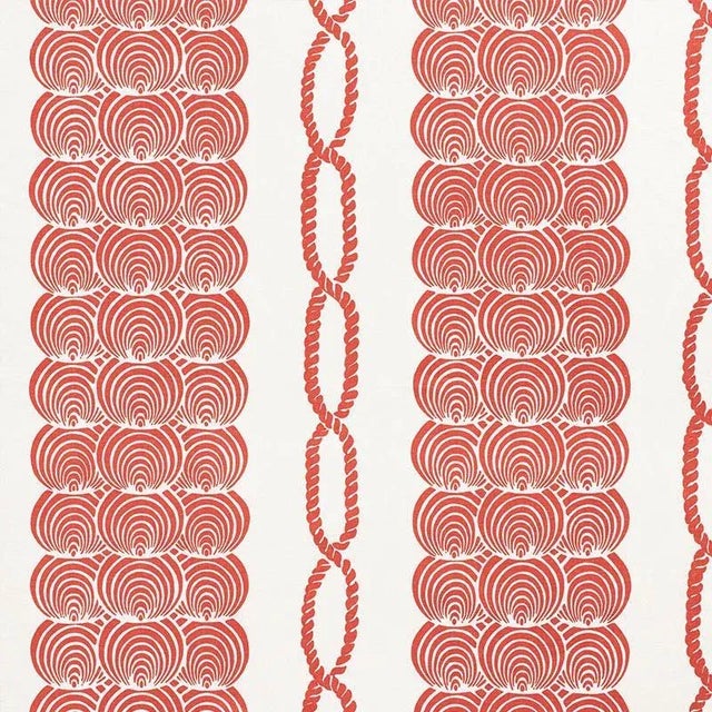 Sample - Schumacher Coralline Fabric in Red For Sale