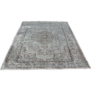 Vintage Turkish Gray Over-Dyed Rug - 6′6″ × 9′7″ For Sale