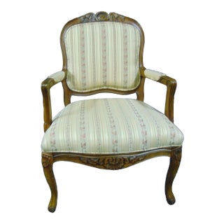 Louis XV Style Walnut Carved Armchair For Sale