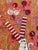 Coral Silk Suzani Wall Decor With White Cranes For Sale - Image 9 of 9