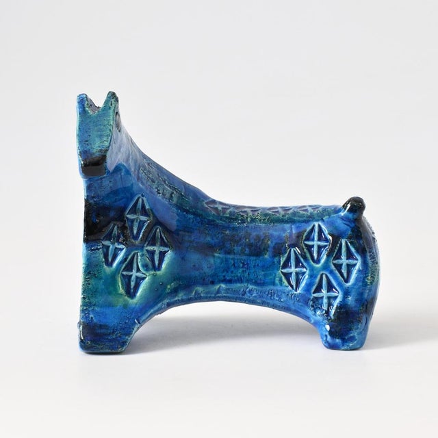 Mid-Century Modern Rimini Blu Horse Figurine by Aldo Londi for Bitossi, 1960s For Sale - Image 3 of 12