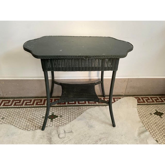 Lloyd Manufacturing Co. Antique Paper Weave Table, 1930's For Sale - Image 4 of 18