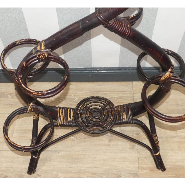 Bamboo Flower Stand with Shelf Bamboo Wood & Rattan Flower Stand, 1960s For Sale - Image 12 of 14