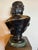 Early 20th Century Large 18" Patinated Metal Bust After Luca Madrassi – Heavy 27lb Sculpture on Green Marble Base For Sale - Image 13 of 13