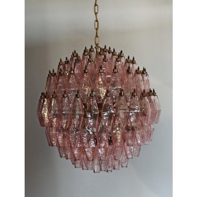 Spherical Murano Glass Candelier with 140 Pink Glasses For Sale - Image 15 of 18