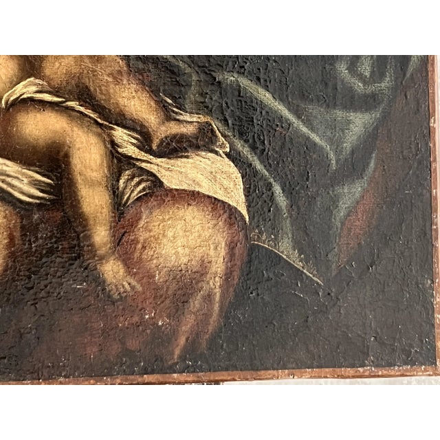 Spanish School Artist, Virgin and Child, Oil on Canvas, 18th Century For Sale - Image 5 of 11