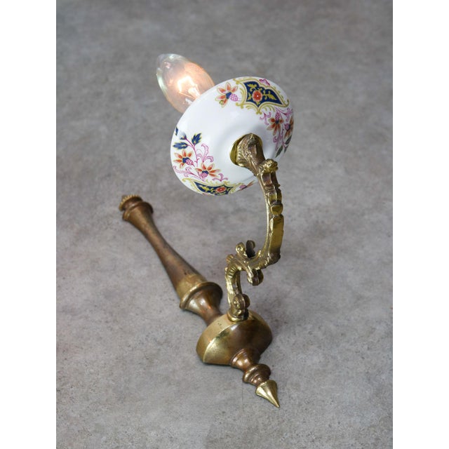 Mid-Century Italian Brass and Ceramic Sconces, Set of 2 For Sale - Image 3 of 13