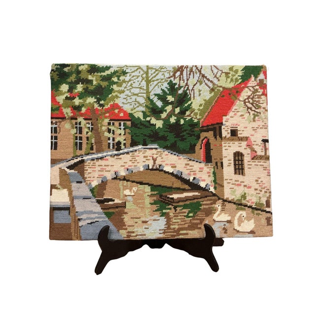 1970s Bruges Swans in Needlepoint For Sale - Image 4 of 5