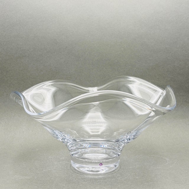 Vintage Simon Pearce “Chelsea” Clear Crystal Bowl Handcrafted in America For Sale In New York - Image 6 of 10