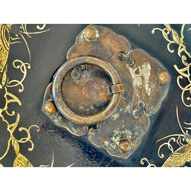 Black Chinese Three Tiered Black & Gold Lacquer Wedding Basket, 19Th Century For Sale - Image 8 of 18