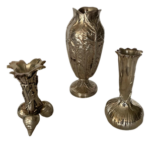 Silvered Bronze Vases from Christofle, 1960s, Set of 3