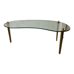 Vintage Mid Century Modern Neoclassical Directoire Kidney Coffee Cocktail Table