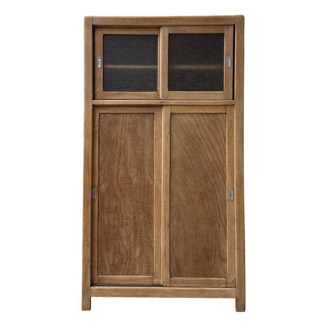 Vintage Wardrobe with Sliding Doors, 1950s For Sale