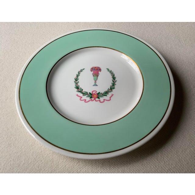 Rare Spode Copeland Hand-Painted Neoclassical Serving Plate/Charger With Aqua Border, c.1900, 10.5" - Custom Set For Sale - Image 14 of 18