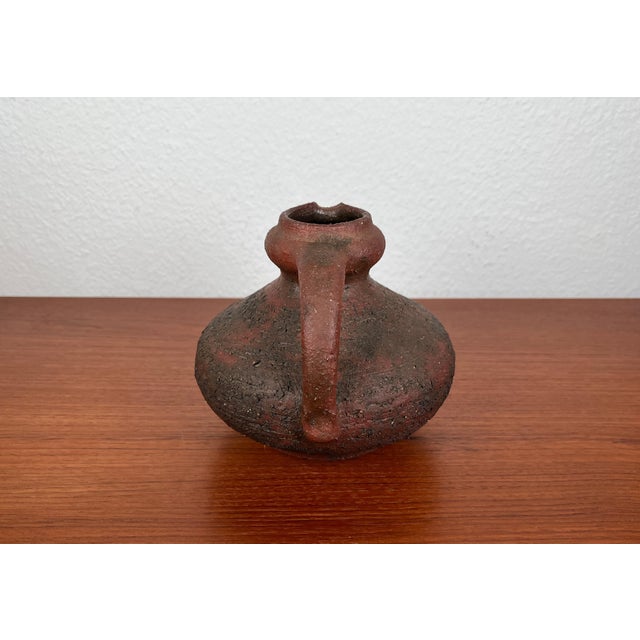 Purple Vintage Brutalist German Studio Pottery Carafe Vase by Gerhard Liebenthron, 1974 For Sale - Image 8 of 18