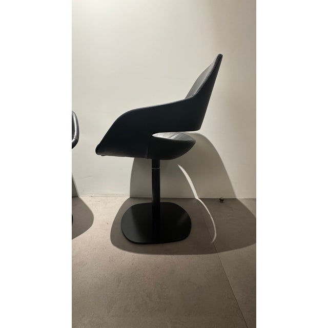 Eva Chairs in Black Leather by Ora Ito for Zanotta, 2009, Set of 2 For Sale - Image 3 of 10