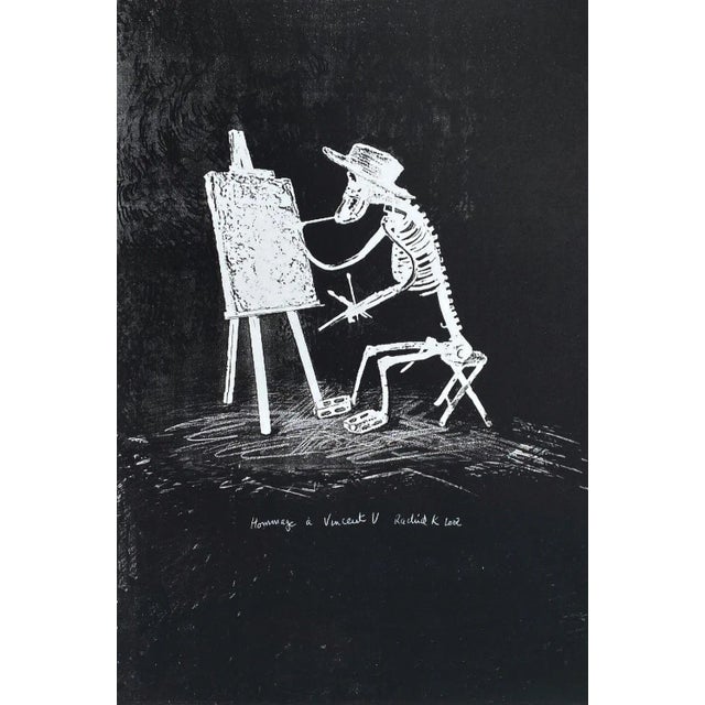 Rachid KHIMOUNE HOMMAGE to VINCENT VAN GOGH 2002 screen print on matt poster paper signed in the plate 23.6 x 15.7 in...