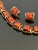 Metal Vintage 1950's Coro Autumn Lucite Confetti Burnt Necklace and Earrings Set Orange Gold Flakes - 3 Pieces For Sale - Image 7 of 12