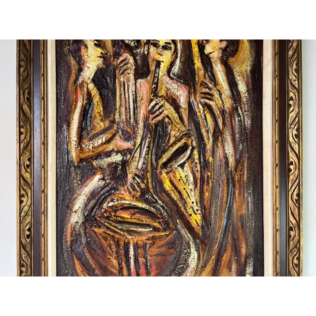 1960's Roy M. Steinberg Kinetic Musicians Oil Painting, Frame For Sale - Image 10 of 12