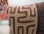 African Pillow in Black and Burnt Orange Raffia Kuba Cloth With soft grey cotton woven backing. Size: 23"W x 22"H x 10"H...