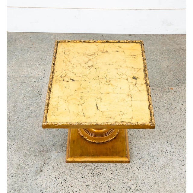 Mid Century Modern Side Table End Rectangular Hollywood Regency Gold 1970s 70s For Sale In Sacramento - Image 6 of 12