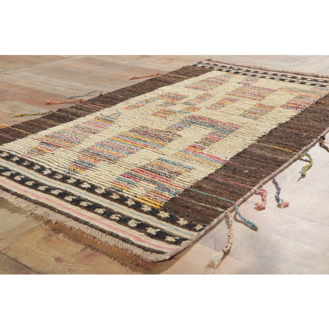 Textile Moroccan Rug With Short Pile - 03'02 X 05'04 For Sale - Image 7 of 10