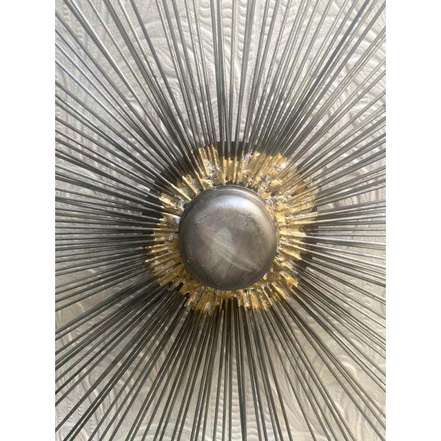 Brutalist 1960s Vintage Mid-Century Curtis Jere Handmade Bike Spokes Sunburst For Sale - Image 3 of 12