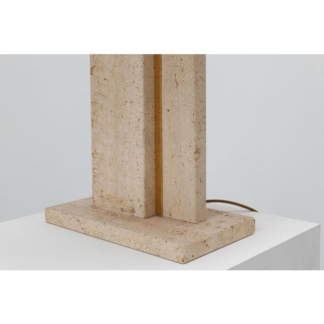 Table Lamp in Travertin and Messing by Belino, 1980s For Sale - Image 12 of 15