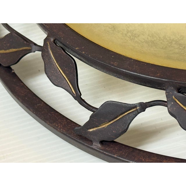 Rustic Bronze Leaf Vine Flush Mount For Sale - Image 9 of 12