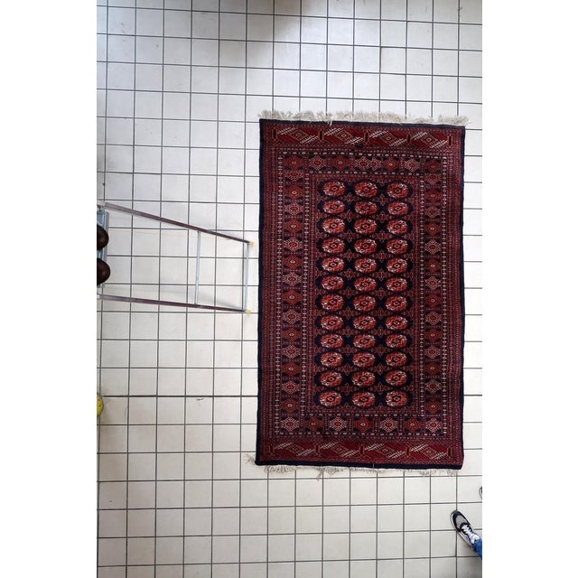 1960s, Handmade Vintage Uzbek Bukhara Rug 5' X 8.3' For Sale - Image 16 of 16