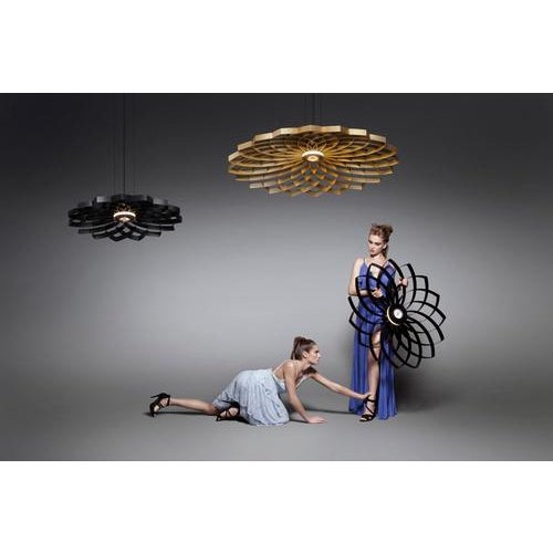 Dahlia Small Anodized Black Aluminum Pendant Lamp by JSPR For Sale - Image 9 of 18