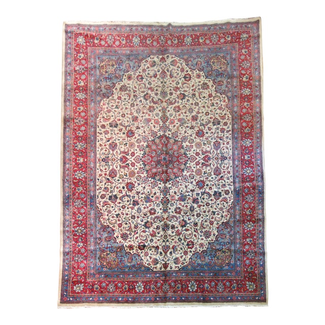 Vintage Giassabad Sarouk Rug - 8'6" x 12'1" For Sale