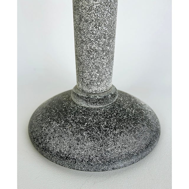 Glass Karl Springer Designs Seguso Italy, Black Scavo Candlesticks, 1980s, Set of 3 For Sale - Image 7 of 11