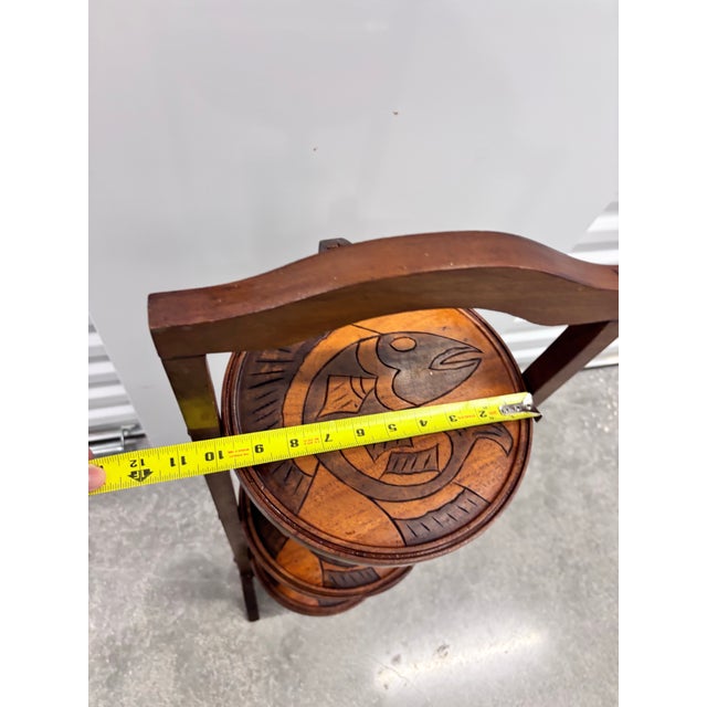 2020s Vintage Three Tier Folding Plant Stand With Koi Design For Sale - Image 5 of 12