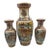 Vintage Satsuma Style Hand-Painted Japanese Geisha & Garden Motif - A 3 Piece Set For Sale