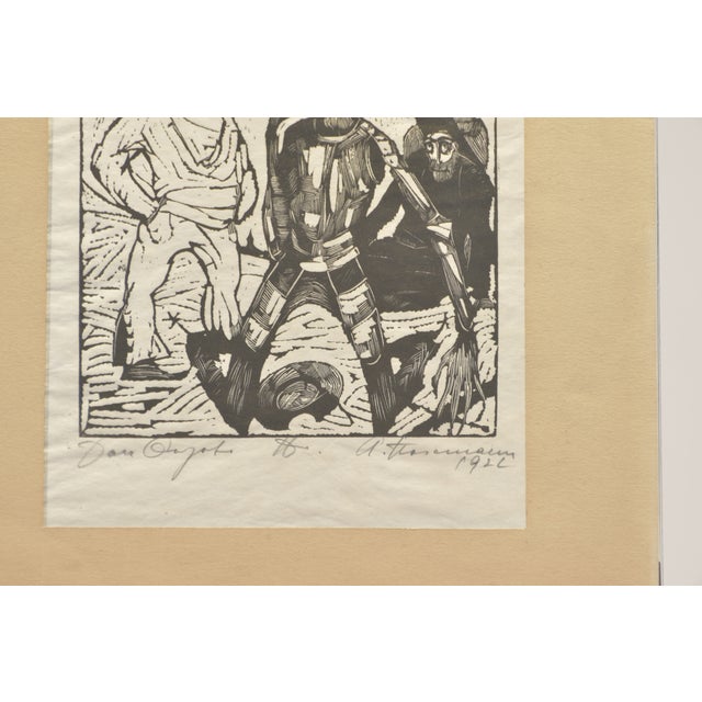 Modern Don Quichotte von der Mancha, Arminius Hasemann, Woodcut, Berlin, 1922, On Japanese Paper Under Glass For Sale - Image 3 of 5