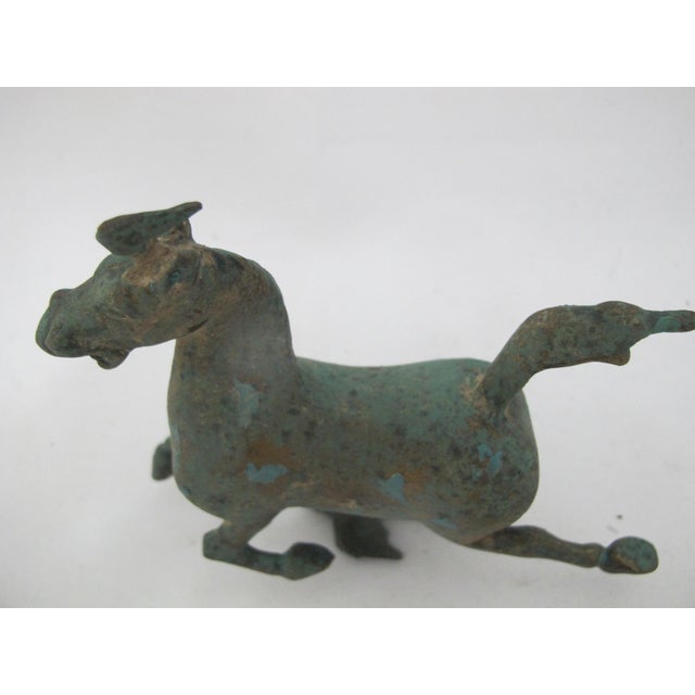 Chinese Bronze Flying Horse of Gansu Han Dynasty Style Figurine Sculpture For Sale - Image 4 of 12
