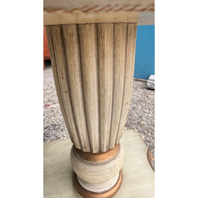 Pair of Katherine Henick Neoclassical Gilt & Painted Side Tables / Plant Stands For Sale - Image 12 of 17