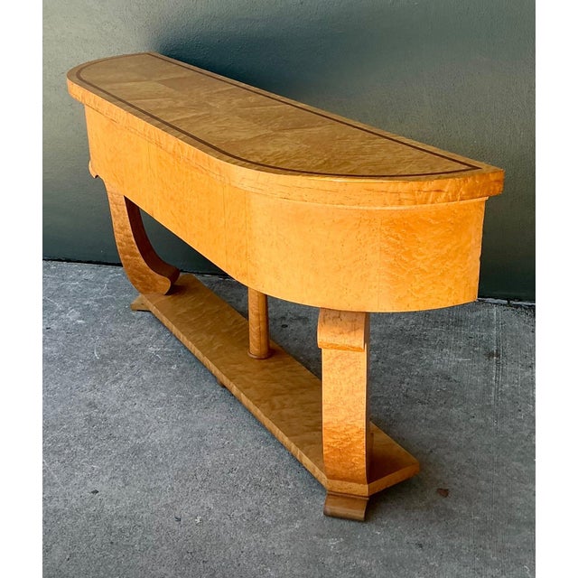 Vintage Deco Burl Console Table For Sale In West Palm - Image 6 of 18