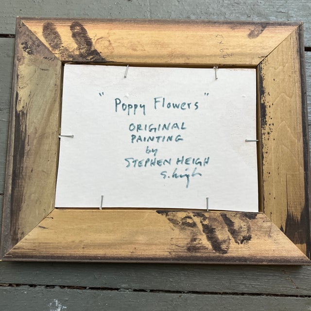 Abstract Contemporary Original Stephen Heigh Abstract Painting “Poppy Flowers “ Framed For Sale - Image 3 of 3