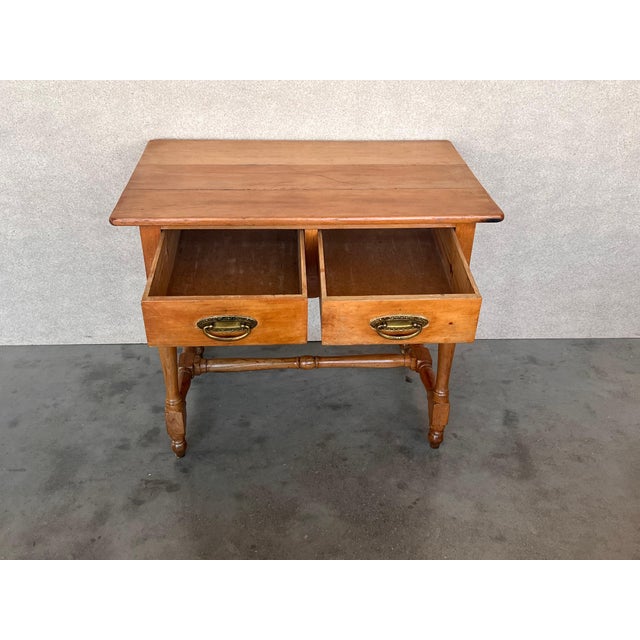 Early 20th Spanish Mobila Country Farm Desk with, Side Table or Butcher Block For Sale - Image 4 of 18