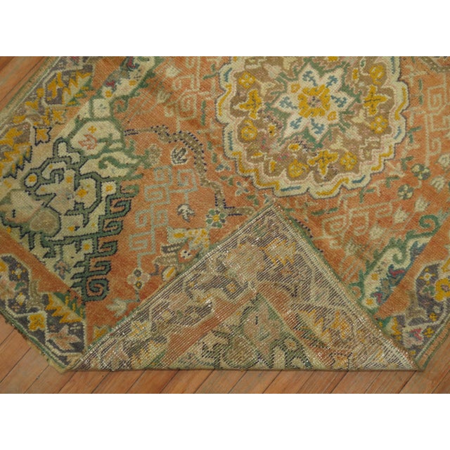 Contemporary Soft Orange Oushak Rug For Sale - Image 3 of 6