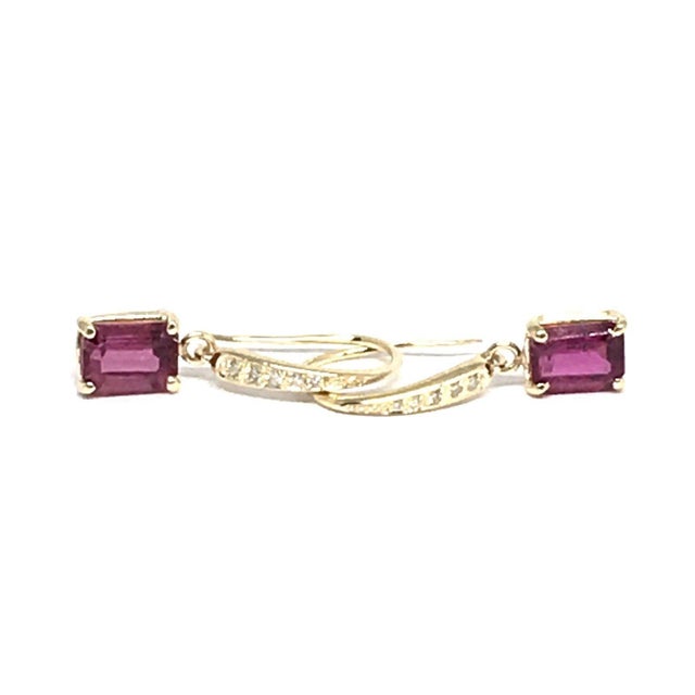 Diamond Rubellite Tourmaline Earrings 14k Gold 2.05 Tcw Certified For Sale - Image 12 of 12