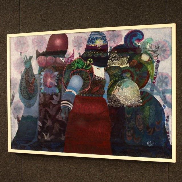 Simonetta Carpini, Masked Figures, 1980, Mixed Media For Sale - Image 12 of 16