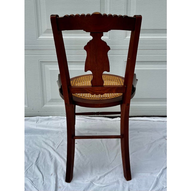 20th Century Victorian Style Walnut and Cane Seat Side Chair For Sale In Wichita - Image 6 of 7