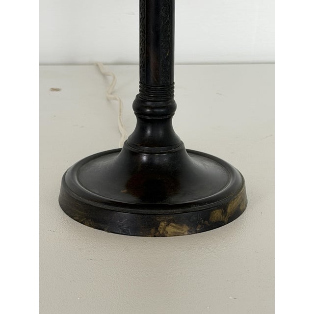 Art Deco Scandinavian Table Lamp with Amber Glass Shade For Sale - Image 4 of 14